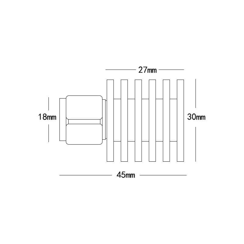 5W N-J dummy load dimension