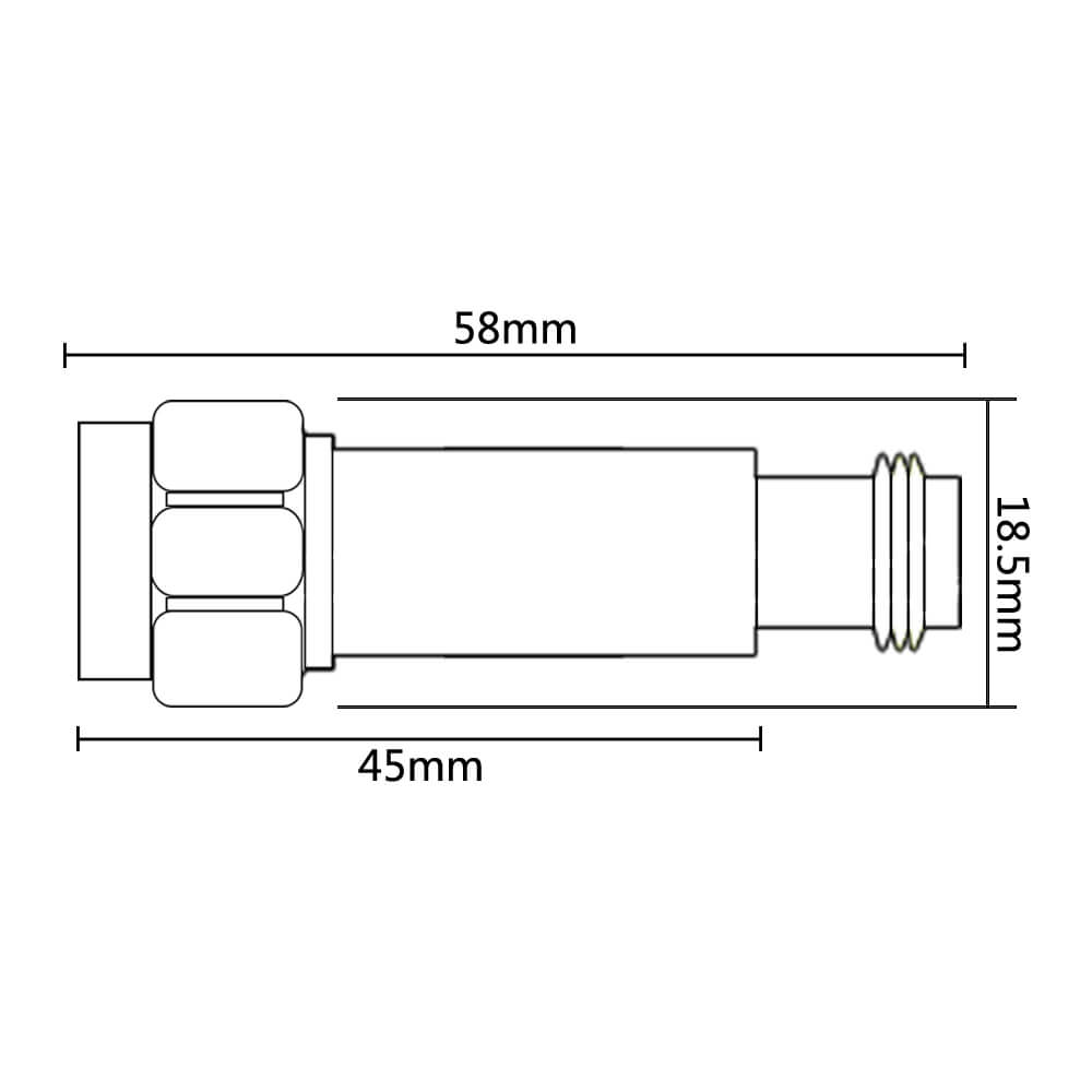 N attenuator dimension