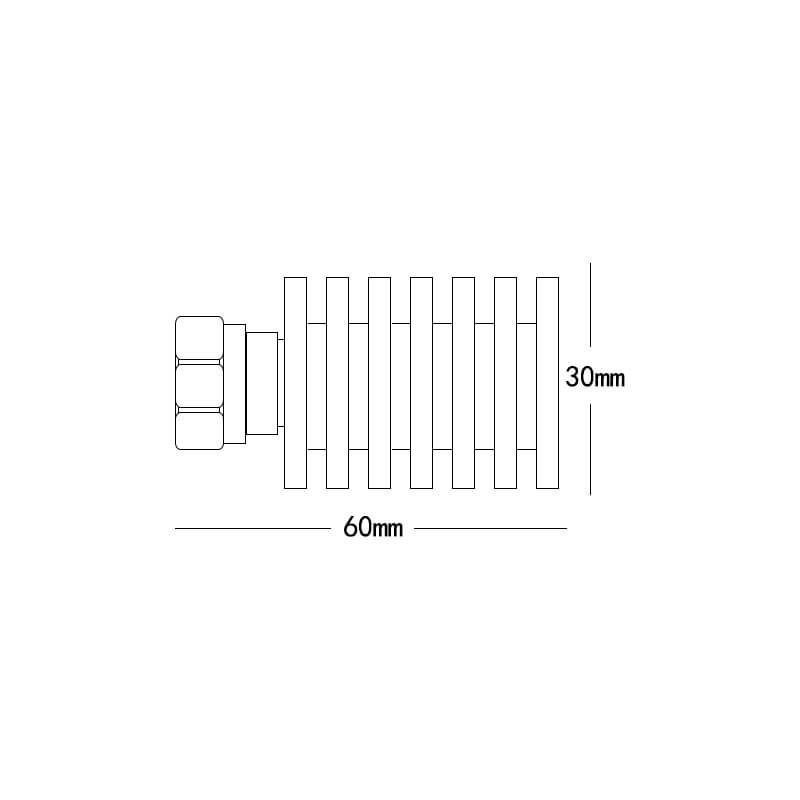 5w DIN-J dummy load dimension